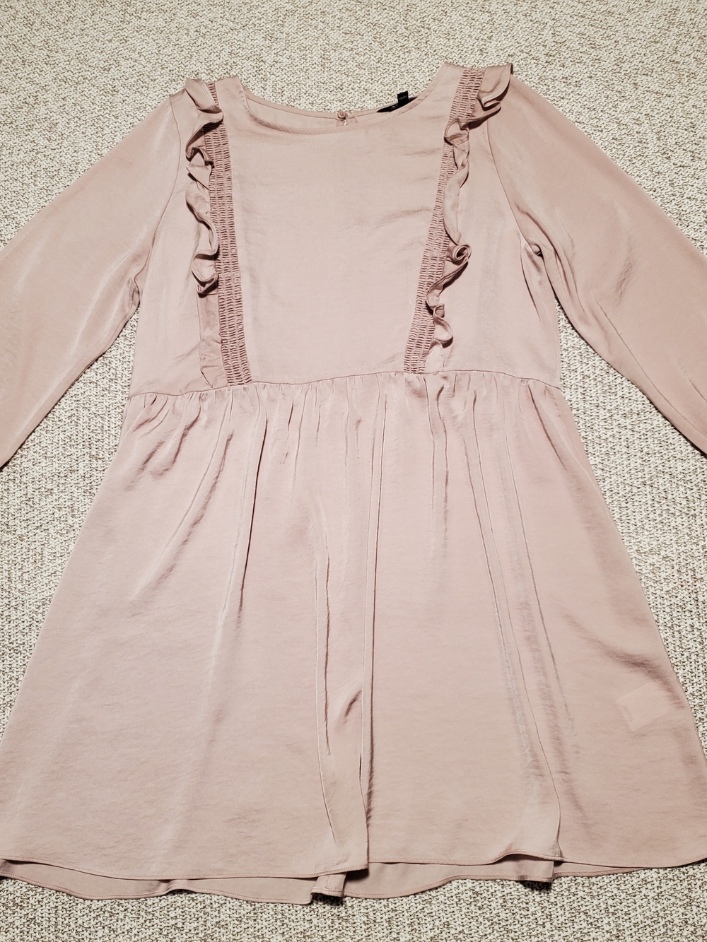 Express Girls' Long Sleeve Ruffle Dress - Dusty Pink
